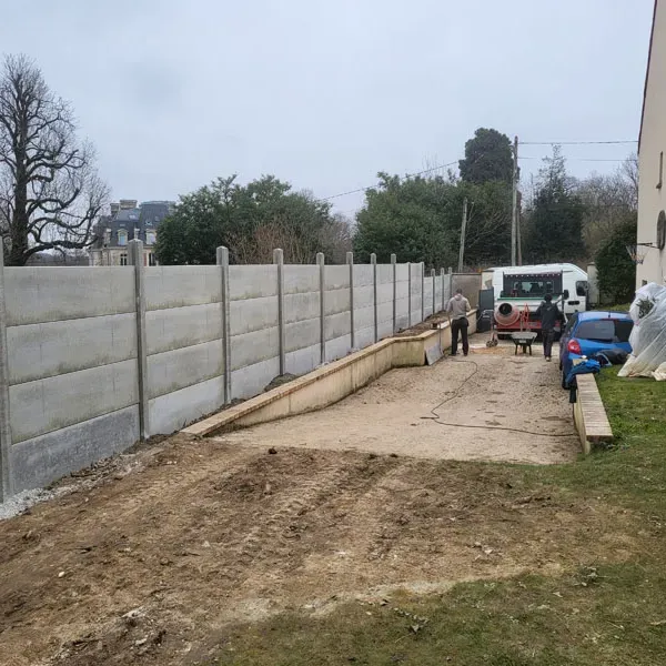 Création clôture panneaux béton